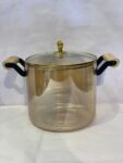 5.5 Liters Borosilicate Glass Cooking Pot with Wooden Handles