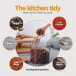 3 Pcs Canister Set: Glass Condiment Jars with Bamboo Lids and Spoons