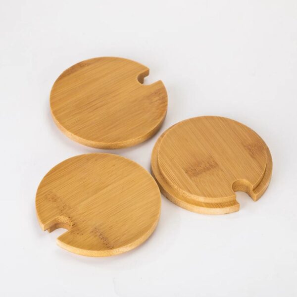 3 Pcs Canister Set: Glass Condiment Jars with Bamboo Lids and Spoons