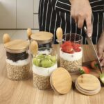 18oz Glass Prepping Jar Set for Overnight Oats (Yolowe Home)