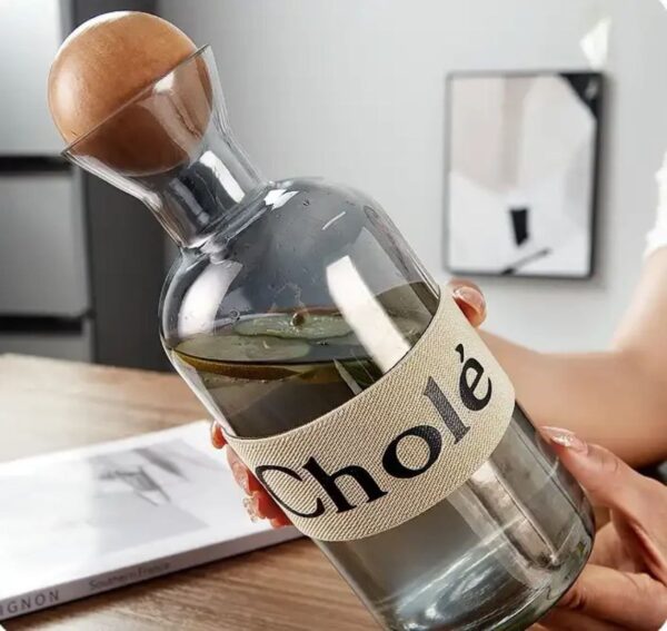 Cholé 5-Piece Glass Jug Set with Wooden Ball Stopper