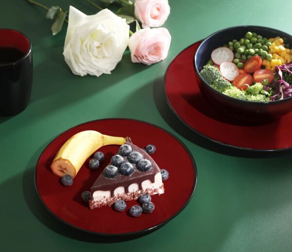16 Pcs Dinner Set (Bestone Red and Black Stoneware)