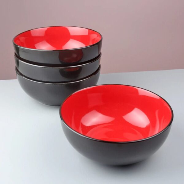 16 Pcs Dinner Set (Bestone Red and Black Stoneware)