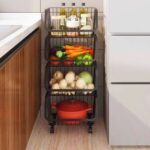 4 Tier Stackable Metal Wire Storage Trolley / Utility Cart