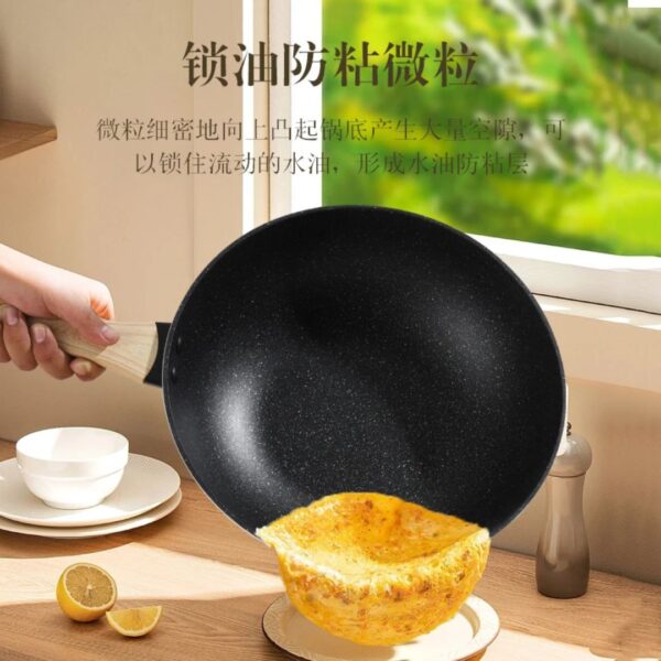 32 cm Granite Wok Pan / Medical Stone Non-Stick Frying Pan with Lid