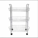 3 Tier Metallic Storage Rack / Utility Cart with Wheels