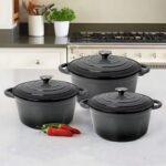 S. Chef Deluxe 4 Pcs Enamel Cast Iron Cookware Set