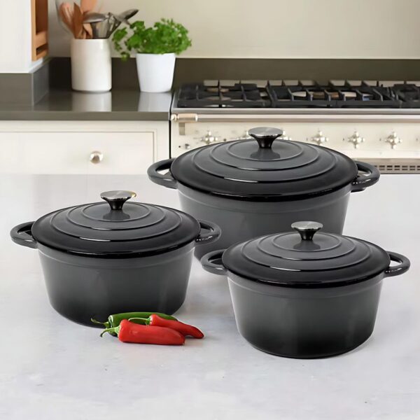 S. Chef Deluxe 4 Pcs Enamel Cast Iron Cookware Set