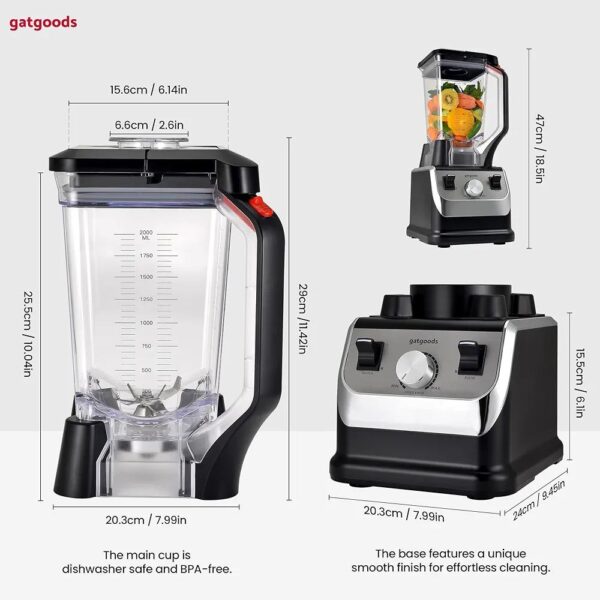 2 Liters High Quality Blender (2200W Professional Grade)
