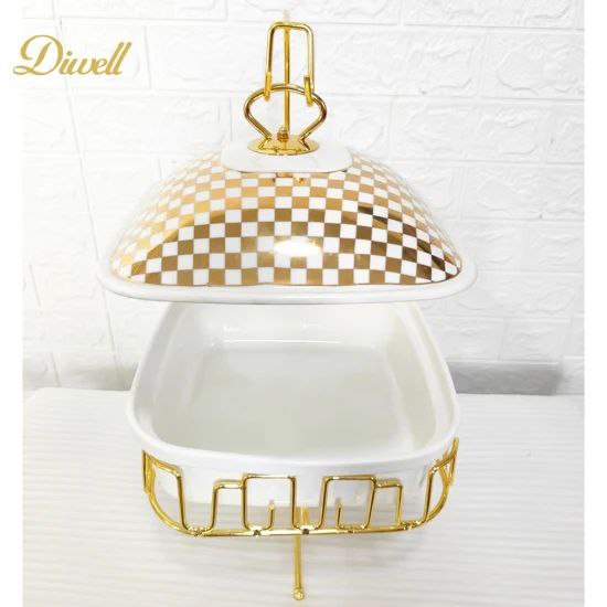 3 Liters Luxury Oval Ceramic Chafing Dish