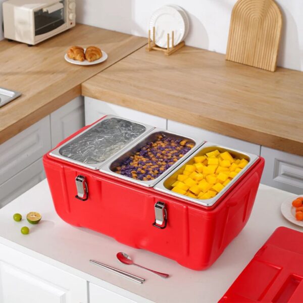 40 Liters 3-Compartment Insulated Ice Barrel (Thermal Food Container)
