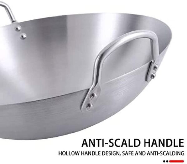60cm Stainless Steel Wok Pan with Dual Handles