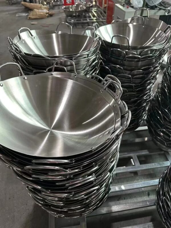 50cm Stainless Steel Wok Pan with Dual Handles