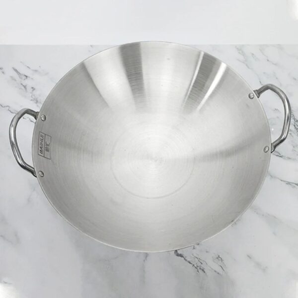 50cm Stainless Steel Wok Pan with Dual Handles