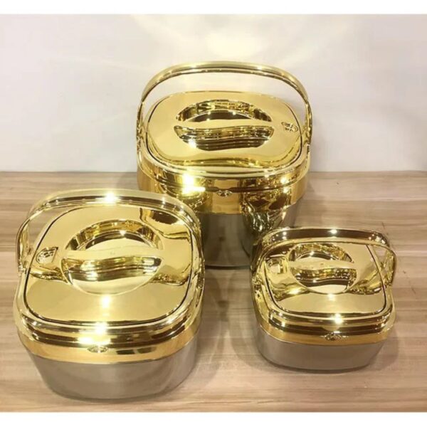3 Pcs Luxury Stainless Steel Insulated Food Warmer Set