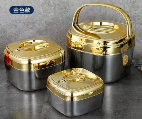 3 Pcs Luxury Stainless Steel Insulated Food Warmer Set