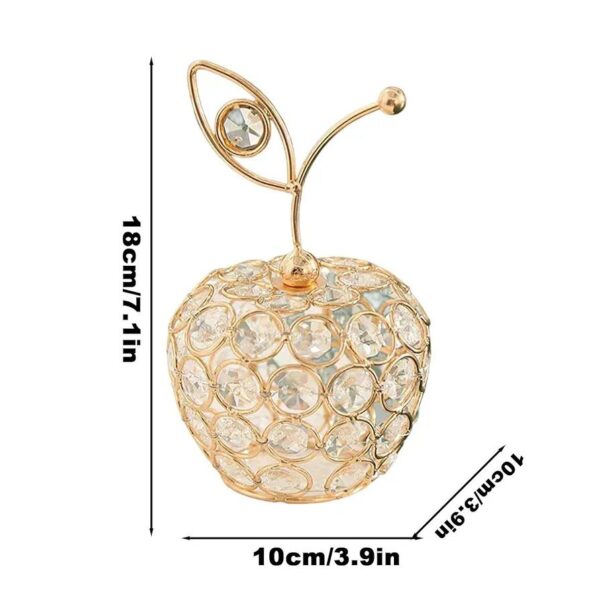 Elegant Crystal Apple Ornament Figurine