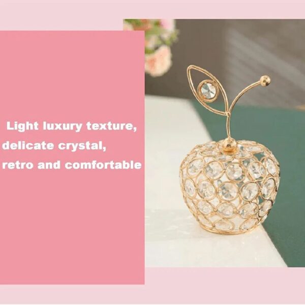 Elegant Crystal Apple Ornament Figurine