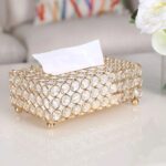 Crystal Luxury Tissue Holder / Box Cover (Gold Finish)