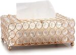 Crystal Luxury Tissue Holder / Box Cover (Gold Finish)