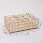 Crystal Luxury Tissue Holder / Box Cover (Gold Finish)