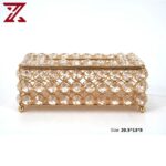 Crystal Luxury Tissue Holder / Box Cover (Gold Finish)
