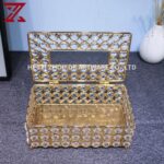 Crystal Luxury Tissue Holder / Box Cover (Gold Finish)