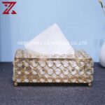 Crystal Luxury Tissue Holder / Box Cover (Gold Finish)