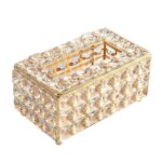 Crystal Luxury Tissue Holder / Box Cover (Gold Finish)