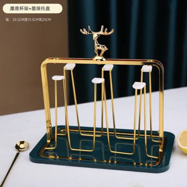 Luxury Gold Iron Mug Holder / Cup Drying Rack Tree
