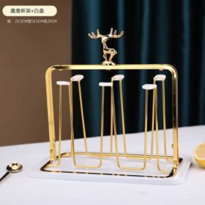 Luxury Gold Iron Mug Holder / Cup Drying Rack Tree