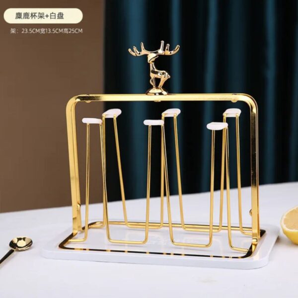 Luxury Gold Iron Mug Holder / Cup Drying Rack Tree