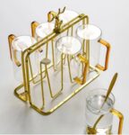 Luxury Gold Iron Mug Holder / Cup Drying Rack Tree