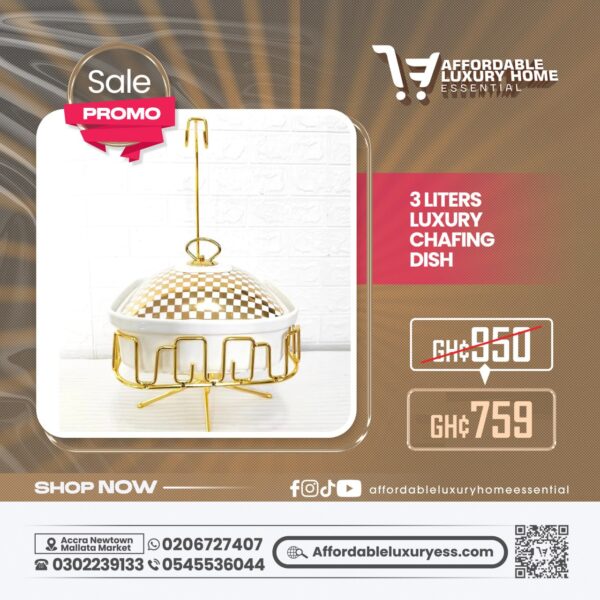 3 Liters Luxury Oval Ceramic Chafing Dish