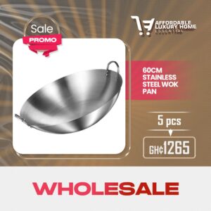 60cm Stainless Steel Wok Pan with Dual Handles