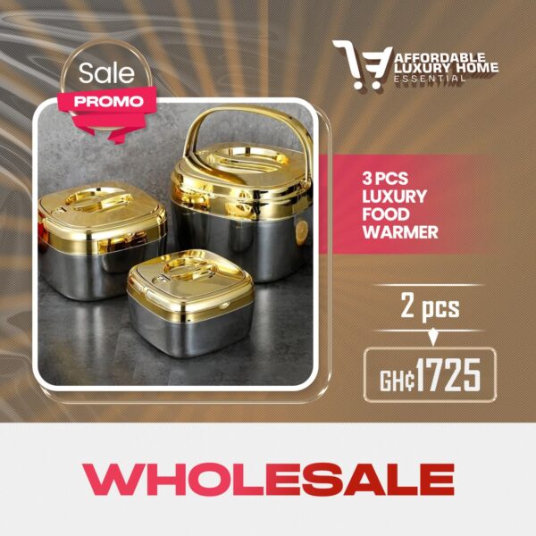 3 Pcs Luxury Stainless Steel Insulated Food Warmer Set