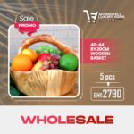 40-44cm Wooden Basket Bowl with Handle (Burl Root Wood)