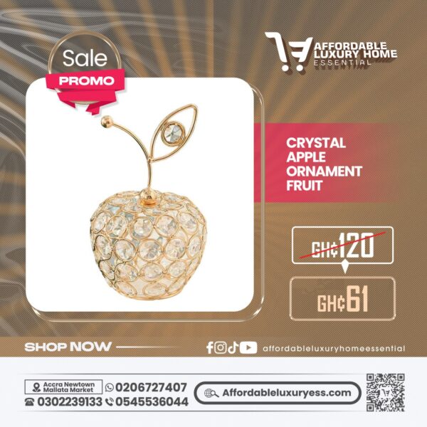 Elegant Crystal Apple Ornament Figurine