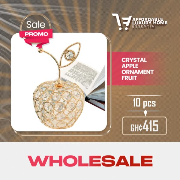 Elegant Crystal Apple Ornament Figurine