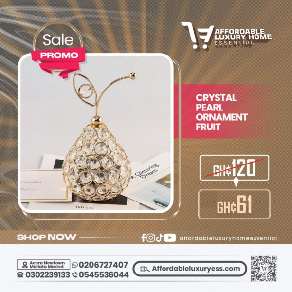 Sparkling Crystal Pearl Ornament Figurine (Pear Shape)