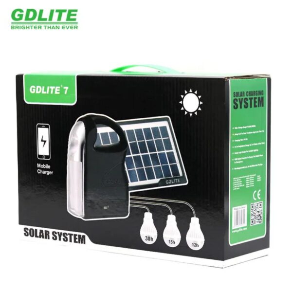 GDLITE 7 Portable Rechargeable Solar Lamp and Charging System
