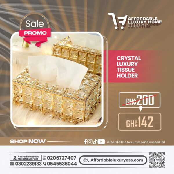 Rectangular Crystal Luxury Tissue Holder / Box Cover