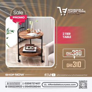 2 Tier Round Movable Side Table (Nordic Style)