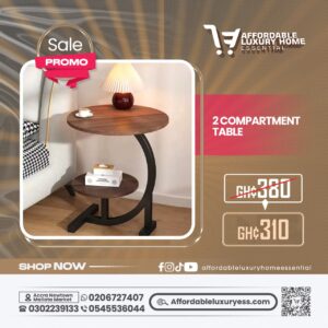 2 Compartment / 2-Tier C-Shaped Side Table