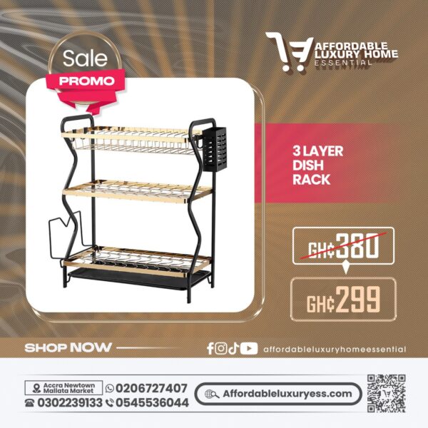 3 Layer Dish Drying Rack (Multi-Tier)