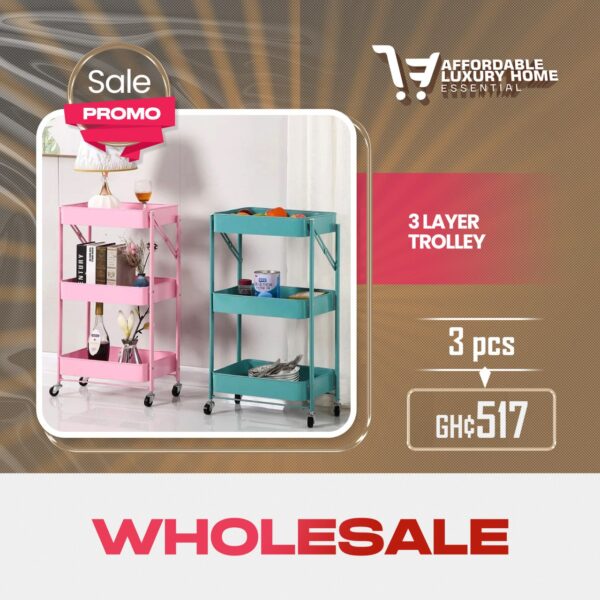 3 Layer Metal Rolling Utility Cart