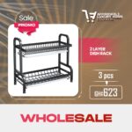 2 Layer Metal Dish Drying Rack with Drainboards