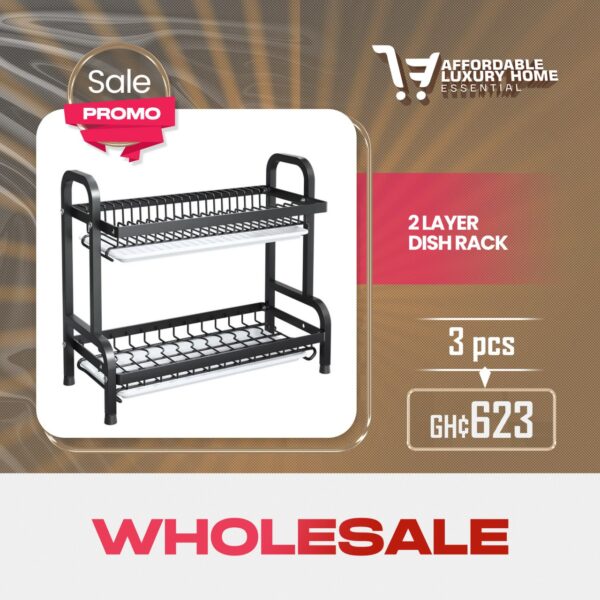 2 Layer Metal Dish Drying Rack with Drainboards