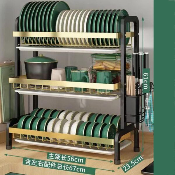 3 Layer Dish Drying Rack (Space-Saving Multi-Tier)