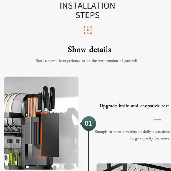 3 Layer Dish Drying Rack (Space-Saving Multi-Tier)